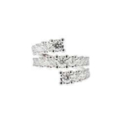 Half-eternity Contrarié ring in White Gold with 1.80ct Diamonds