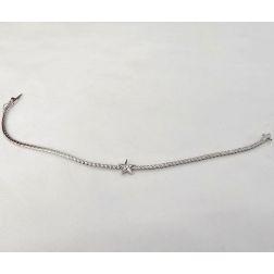 Bracciale Tennis Sfaccettato Diamanti con Stellina scorrevole