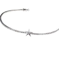Bracciale Tennis Sfaccettato Diamanti con Stellina scorrevole