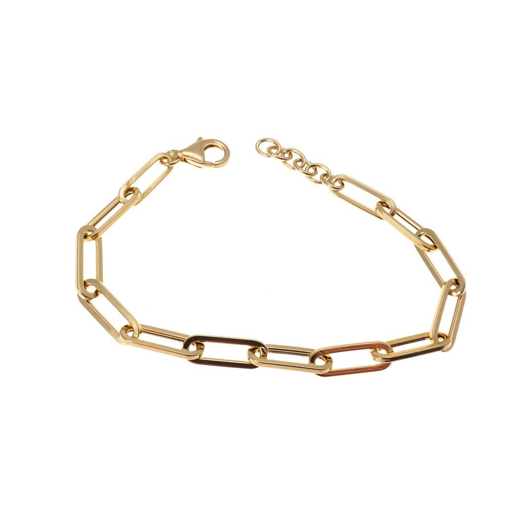 Bracciale Catena Rolò Squadrata Ovale Oro Giallo
