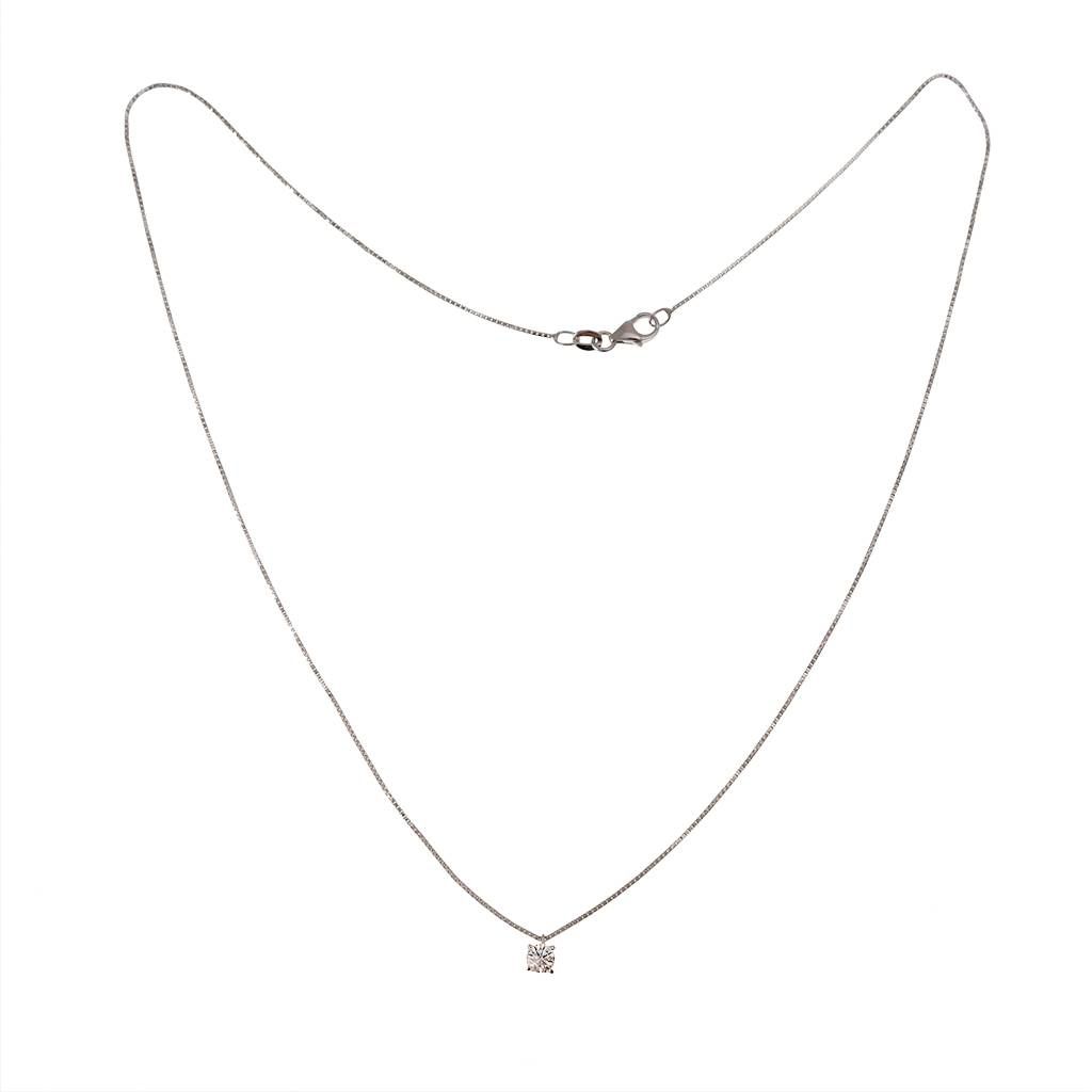 Girocollo Solitario Punto Luce Simple 0.22ct