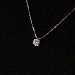 Simple Light Point Solitaire Necklace 0.22ct