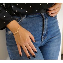 18cm Chain Bracelet with flat Rhombus in 18kts yellow gold