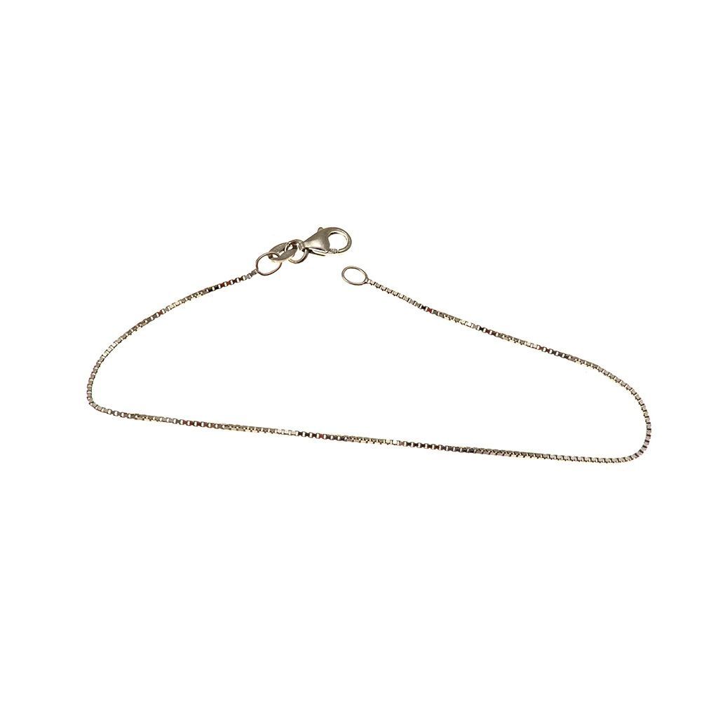 Bracelet/Anklet venetian chain white gold 0.6mm