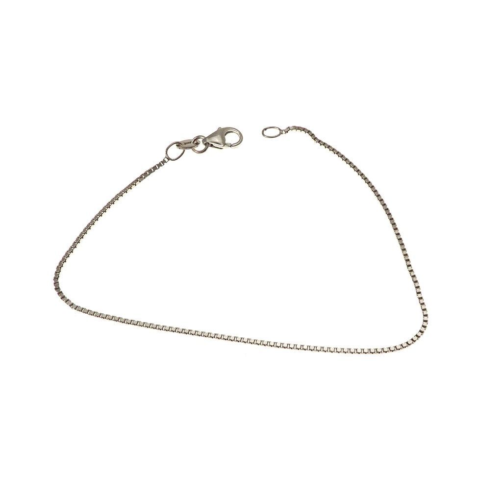 Bracelet/Anklet venetian chain white gold 0.8mm