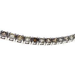 Bracciale Tennis Diamanti Gialli e Brown - 17.50cm x 4.40mm