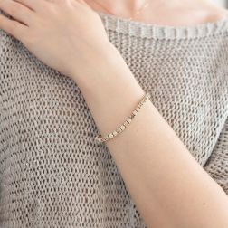 Bracciale Tennis Diamanti Gialli e Brown foto indossata