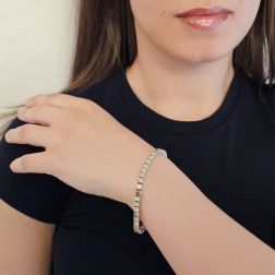 Bracciale Tennis Diamanti Gialli e Brown foto indossata