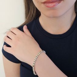 Bracciale Tennis Diamanti Gialli e Brown foto indossata