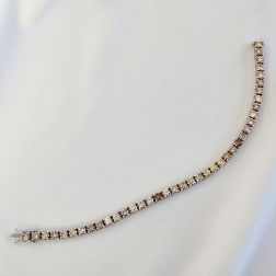 Yellow and Brown Diamond Tennis Bracelet
