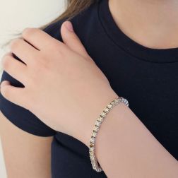Bracciale Tennis Diamanti Gialli e Brown foto indossata