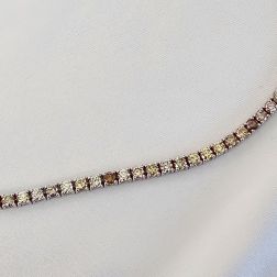 Bracciale Tennis Diamanti Gialli e Brown