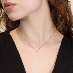 Light Point Solitaire Necklace 0.15ct photo worn