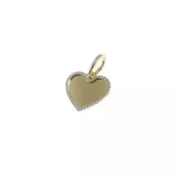 Ciondolo Cuore oro giallo bordo bianco