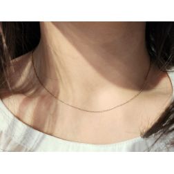 Collana Girocollo 42cm Rolottina 1mm Oro Rosa foto indossata