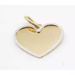 Ciondolo Cuore oro giallo bordo bianco