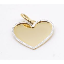 Yellow and white Gold Heart Pendant