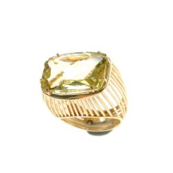 Lemon Quartz Ring in Yellow Gold
