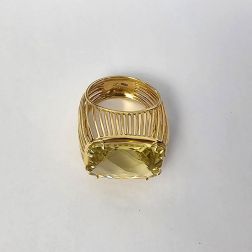 Anello Quarzo Lemon in Oro Giallo