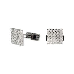 White Gold Square Cufflinks with Diamonds