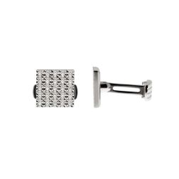 Gemelli Quadrati Oro Bianco con Diamanti