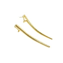 Curved Sculptural Knurled Drop Earrings