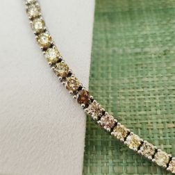 Bracciale Tennis Diamanti Gialli e Brown