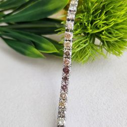 Yellow and Brown Diamond Tennis Bracelet