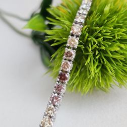 Bracciale Tennis Diamanti Gialli e Brown