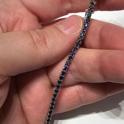 Bracciale Tennis DeepBlue Zaffiri Blu 17cm x 2,5mm