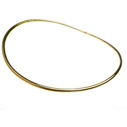 Rigid tubular necklace in yellow gold