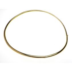 Rigid tubular necklace in yellow gold