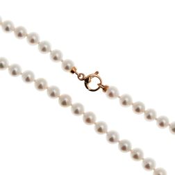 Freshwater pearl Bracelet with a round clasp in 18kt rose gold