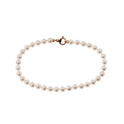 Bracciale Perle Freshwater con moschettone tondo in Oro Rosa 18kt