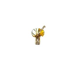 Yellow Gold Elephant Brooch with Diamond