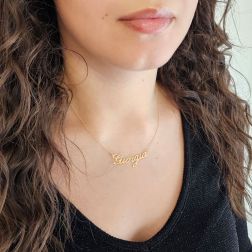 Collana con nome Giorgia in Oro Giallo foto indossata