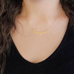 Collana con nome Giorgia in Oro Giallo foto indossata