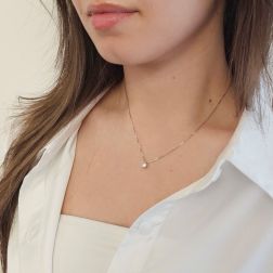 Girocollo veneta punto luce simple Diamante 0.30ct foto indossata