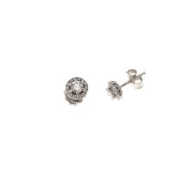 Orecchini Punto Luce Diamanti 0.26ct/0.27ct Ciascuno Contornati