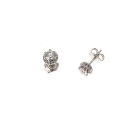 Orecchini Punto Luce Diamanti 0.26ct/0.27ct Ciascuno Contornati