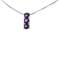 Trilogy Amethyst Necklace (1.25 cm x 4.7 mm)