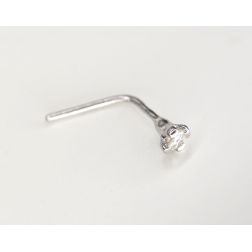 White gold and Diamond Nose piercing