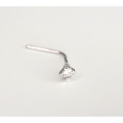 White gold and Diamond Nose piercing