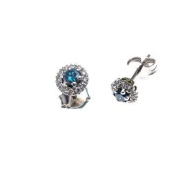 Blue Diamonds Light Point Earrings of 0.12ct each Contoured