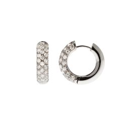 Boccole a Lobo Tonde con Diamanti (1.6cm x 1.7cm)