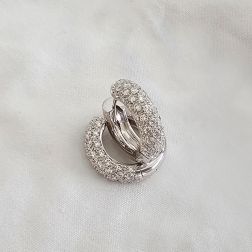 Round Lobed Earrings with Diamonds (1.6cm x 1.7cm)