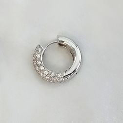 Boccole a Lobo Tonde con Diamanti (1.6cm x 1.7cm)