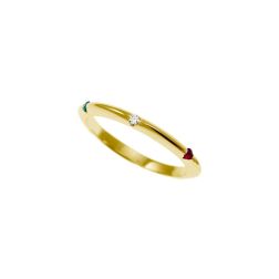Veretta Piramidale sottile con Diamanti, Zaffiro Blu, Rubino, Smeraldo Oro Giallo