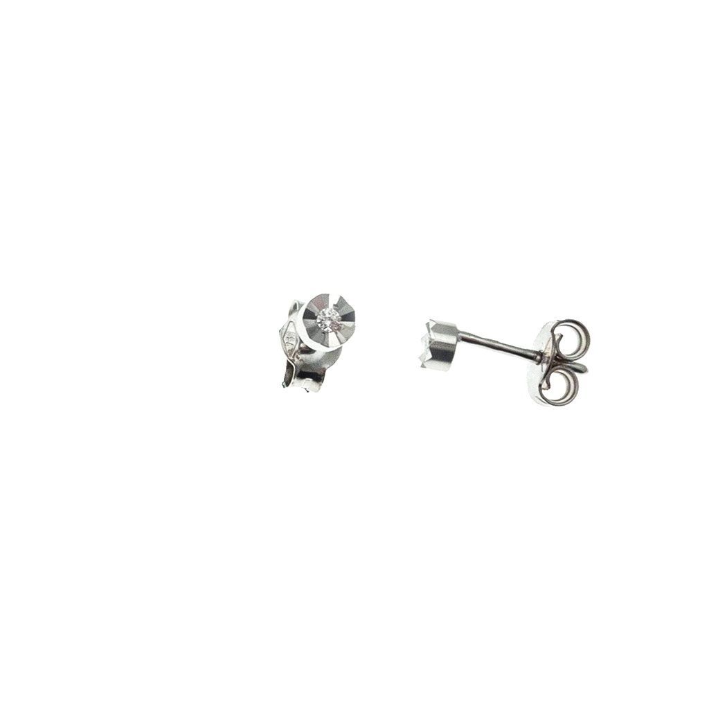 Orecchini Punto Luce Circle Sfaccettato 0,020ct - 3.30mm