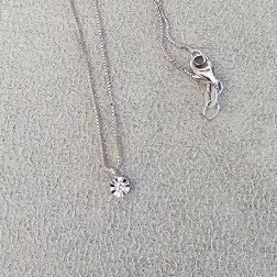 Faceted Circle Light Point Necklace 0.020ct - 3.70mm